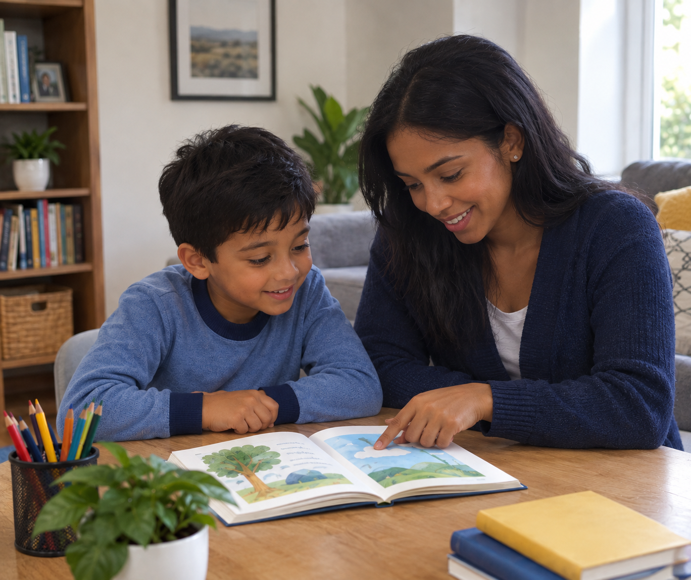 A tutor helping a young learner read at Little Scholars in Steenberg, Cape Town